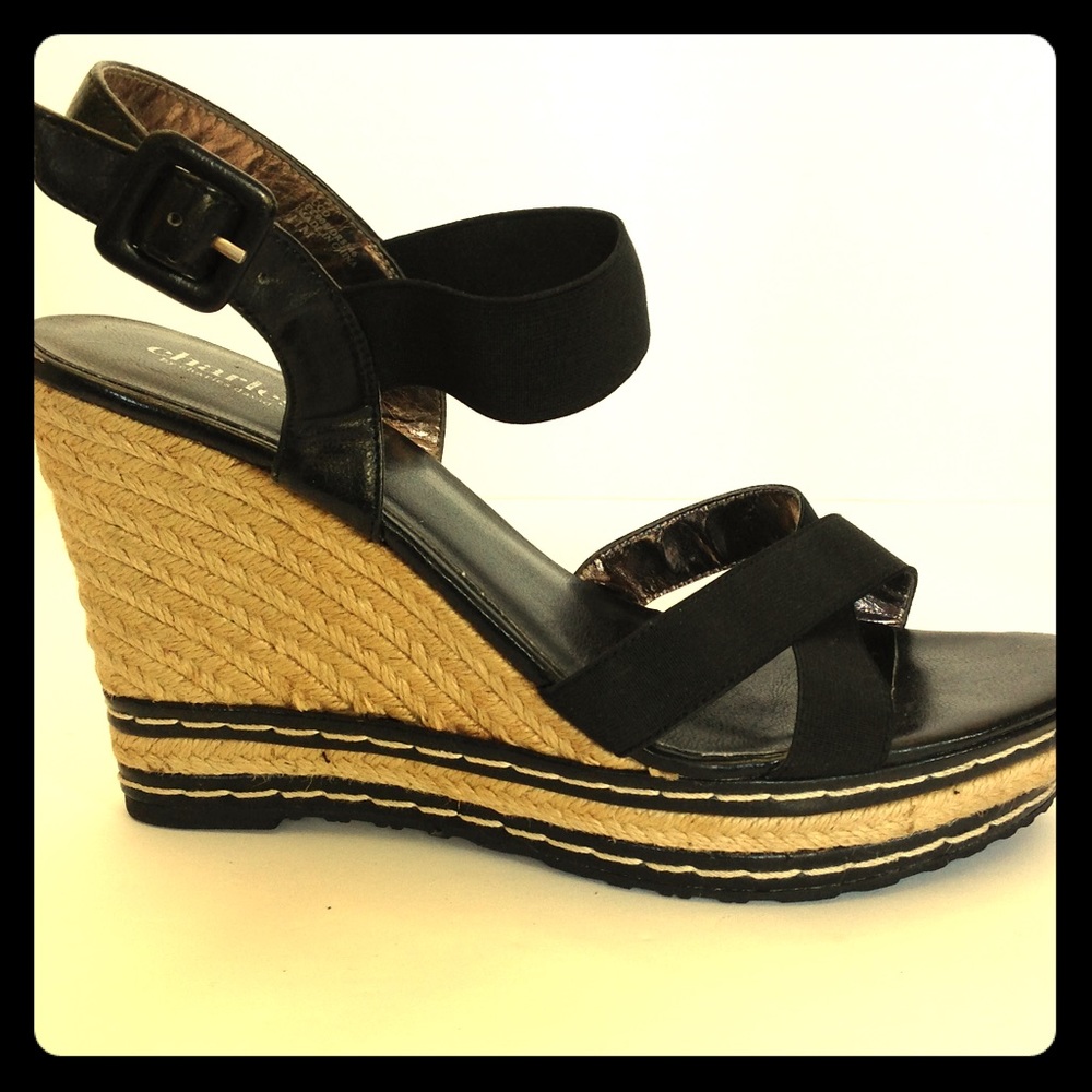 Charles David Leather Espadrille Wedge San…